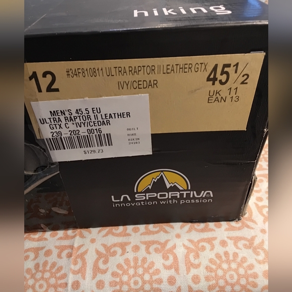 La Sportiva Men's Green and Yellow Athletic Shoes Hiking - Picture 5 of 5